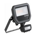 Ledvance Projecteur LED Aluminium Noir 8W 1200lm 100D - 840 Blanc Froid | IP65 - Détecteur De Mouvement Et De Lumière - Symétrique