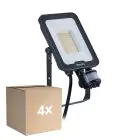 Lot 4x Philips Projecteur LED Ledinaire BVP167 30W 3600lm 110D - 830-840-865 CCT | IP65 - Détecteur de Mouvement et de Lumière - Symétrique